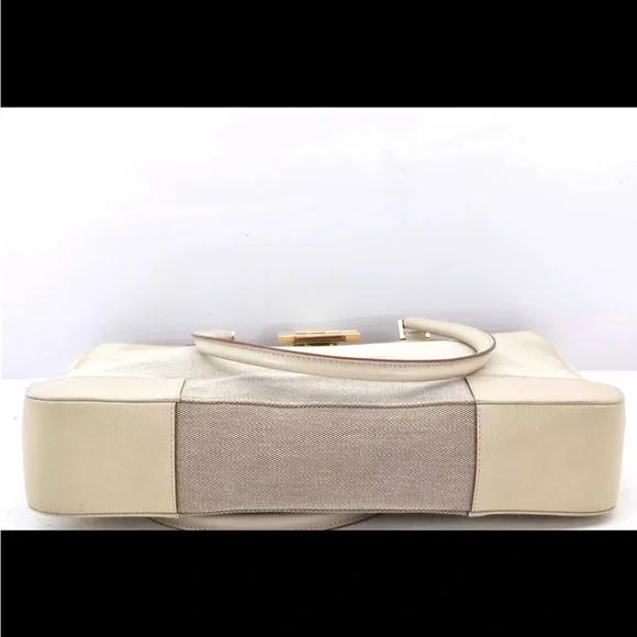 Used Gucci Leather Trimmed Logo Bag Handbag EUC - Picture 11 of 13